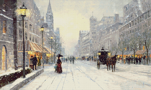 0758C-550x330-mm-85-culori-Thomas-Kinkade-Peisaj-de-iarnă